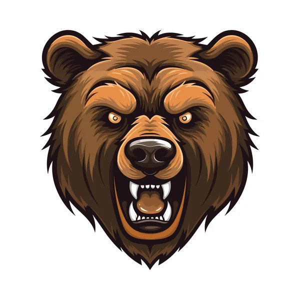 Κεφάλι Αρκούδας Μασκότ Σχεδιασμός Λογότυπου Εικονογράφηση Για Εκτύπωση Shirts — Διανυσματικό Αρχείο