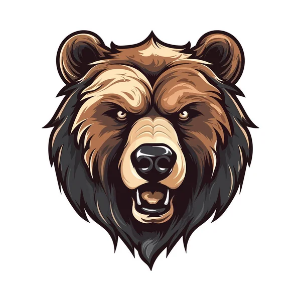 Κεφάλι Αρκούδας Μασκότ Σχεδιασμός Λογότυπου Εικονογράφηση Για Εκτύπωση Shirts — Διανυσματικό Αρχείο
