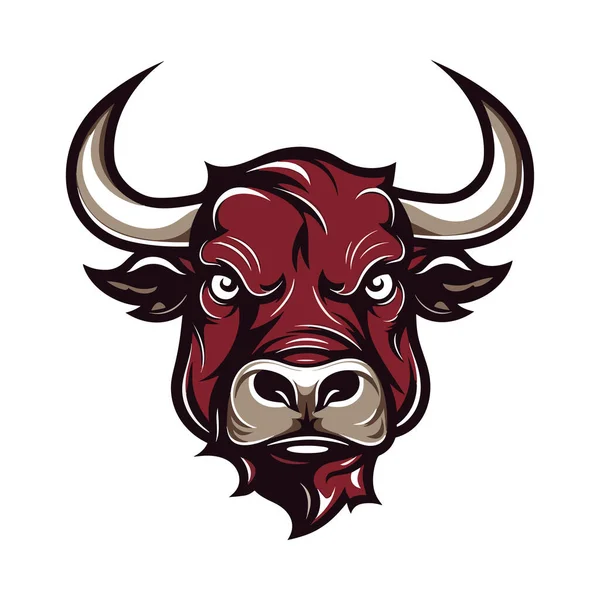 Bull Head Mascot Logo Design Illustration Printing Shirts — Stock Vector
