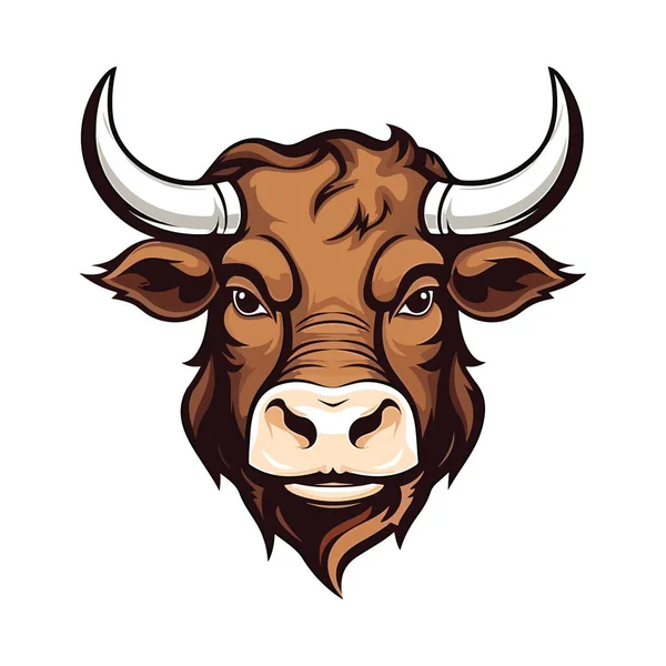 Μασκότ Ταύρου Σχεδιασμός Λογότυπου Εικονογράφηση Για Εκτύπωση Shirts — Διανυσματικό Αρχείο