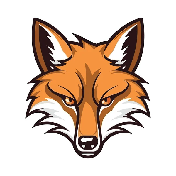 Талисман Головы Фокса Логотип Дизайн Иллюстрация Печати Футболках — стоковый вектор