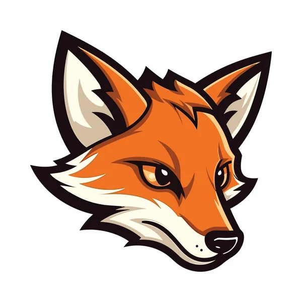 狐狸头吉祥物 标志设计 用于在T恤衫上打印的说明 — 图库矢量图片