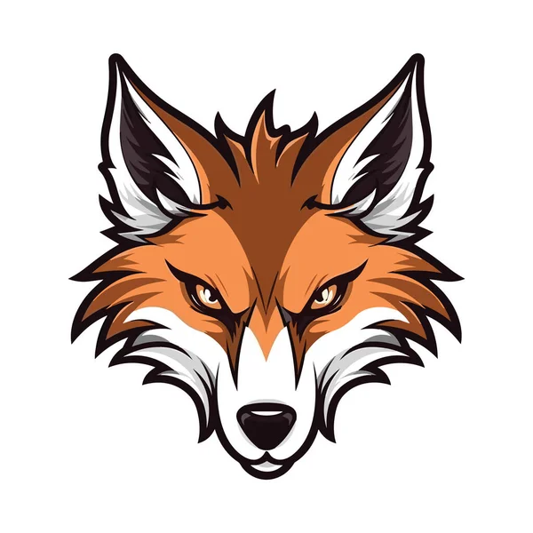 Μασκότ Κεφαλής Αλεπούς Σχεδιασμός Λογότυπου Εικονογράφηση Για Εκτύπωση Shirts — Διανυσματικό Αρχείο