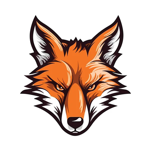 Mascote Fox Head Design Logotipo Ilustração Para Impressão Camisetas —  Vetores de Stock