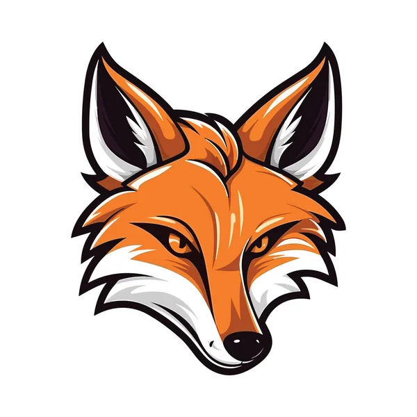 Mascote Fox Head Design Logotipo Ilustração Para Impressão Camisetas —  Vetores de Stock