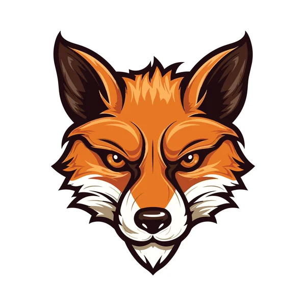Fox Huvud Maskot Logotypkonstruktion Illustration För Tryck Shirts — Stock vektor