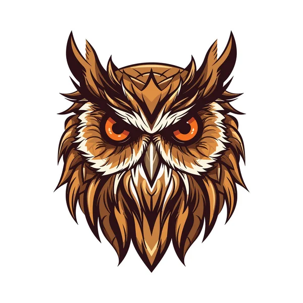 Κουκουβάγια Μασκότ Σχεδιασμός Λογότυπου Εικονογράφηση Για Εκτύπωση Shirts — Διανυσματικό Αρχείο