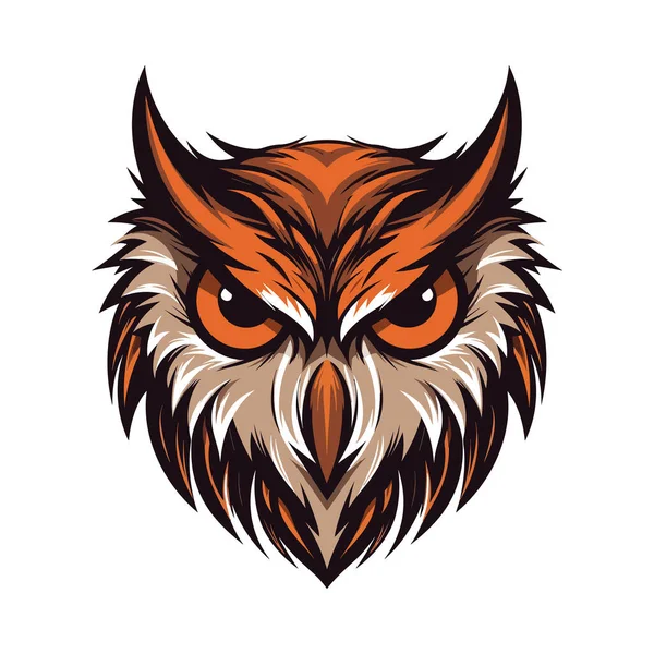 Mascote Cabeça Coruja Design Logotipo Ilustração Para Impressão Camisetas —  Vetores de Stock
