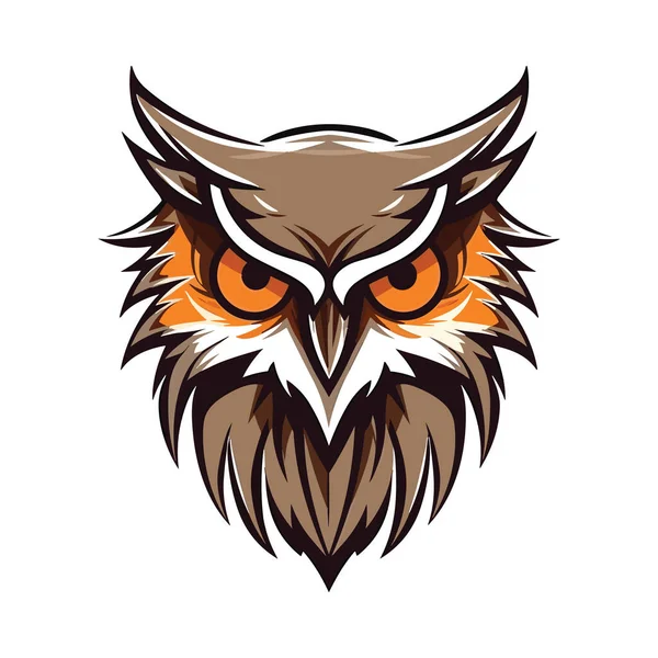 Owl Head Mascot Logo Design Illustration Printing Shirts — Stock Vector