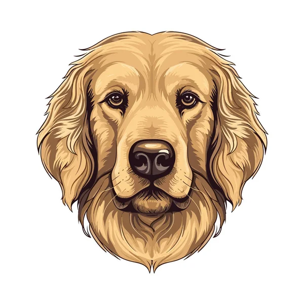 Mascota Cabeza Del Recuperador Diseño Del Logotipo Ilustración Para Imprimir — Archivo Imágenes Vectoriales
