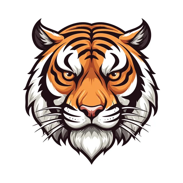 Mascotte Tête Tigre Conception Logo Illustration Pour Impression Sur Shirts — Image vectorielle