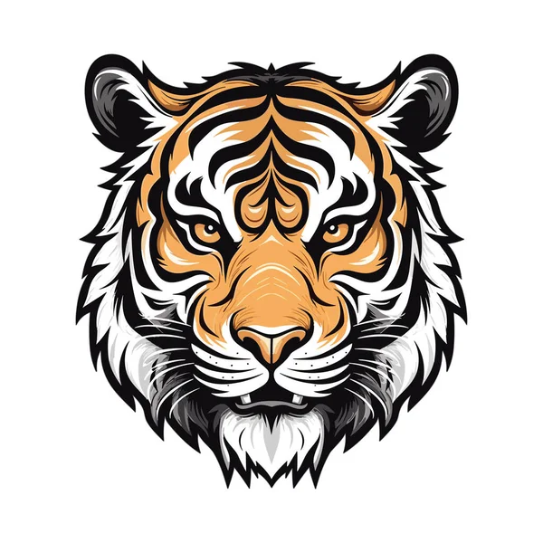 Mascotte Tête Tigre Conception Logo Illustration Pour Impression Sur Shirts — Image vectorielle