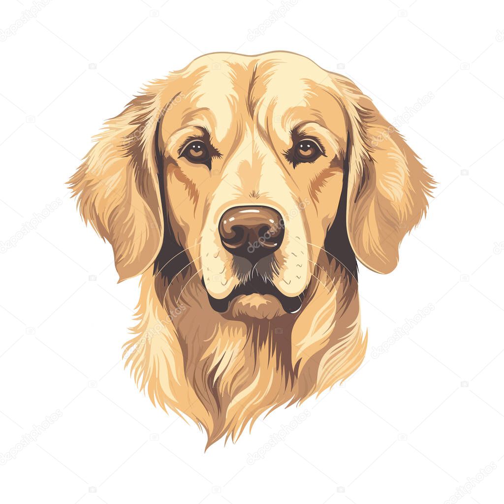 Retriver head mascot. Logo design. Illustration for printing on t-shirts.