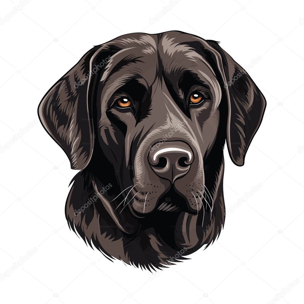 Retriver head mascot. Logo design. Illustration for printing on t-shirts.