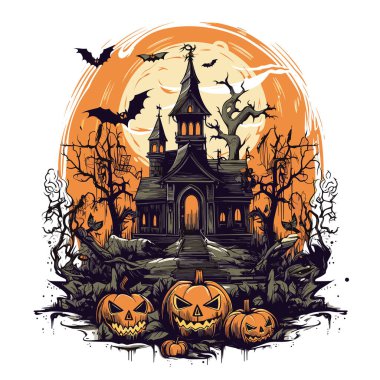 Cadılar Bayramı temalı tişört ya da poster tasarımı