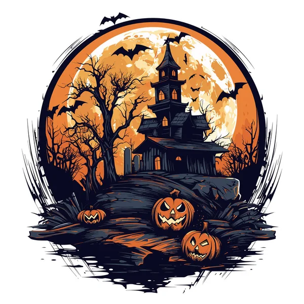 Shirt Poster Design Illustration Halloween Theme — Stock Vector