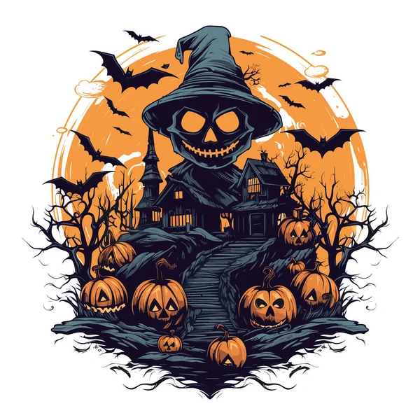 Shirt Αφίσα Σχέδιο Εικόνα Για Halloween Θέμα — Διανυσματικό Αρχείο