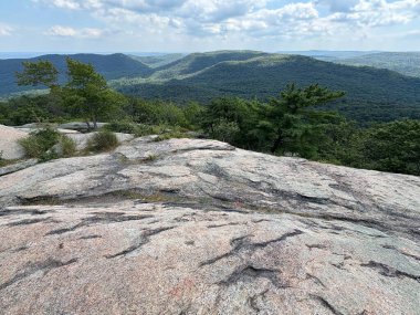 Kuzey Carolina eyaletinin dağının tepesindeki kaya oluşumları.