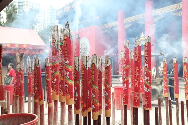 Sha Tin Hongkong April 2023 Viele Räucherstäbchen Che Kung Tempel — Stockfoto