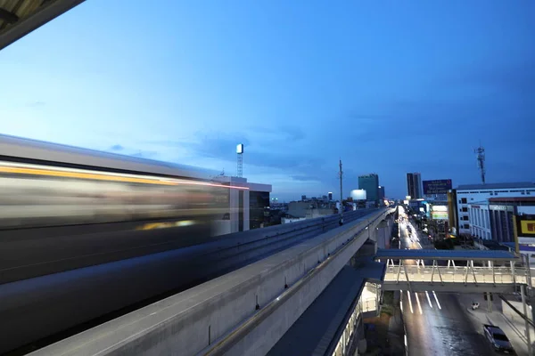 Bangkok Thailand Juni 2023 Den Gula Linjen Monorails Sky Tåg — Stockfoto