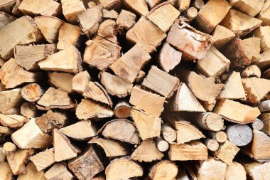 Yakacak odunları kesilen tarafın dokusunu gösteriyor. .