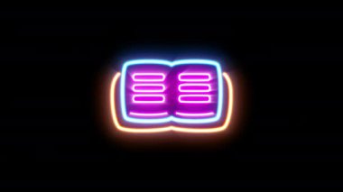 Siyah arkaplanda yanıp sönen neon ışığı.