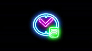 Siyah arkaplanda yanıp sönen neon ışığı.