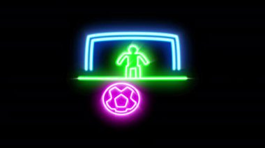Siyah arkaplanda yanıp sönen neon ışığı.