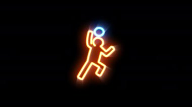 Siyah arkaplanda yanıp sönen neon ışığı..