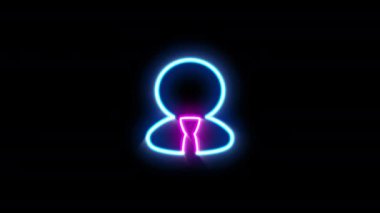 Siyah arkaplanda yanıp sönen iş profili simgesi