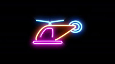 Siyah arkaplanda simge taşımanın yanıp sönen neon ışığı.