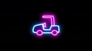 Siyah arkaplanda simge taşımanın yanıp sönen neon ışığı.