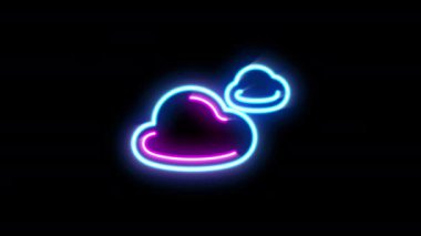 Siyah arkaplanda yanıp sönen bulut simgesi ışığı.