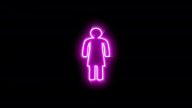 Siyah arkaplanda yanıp sönen neon ışığı..