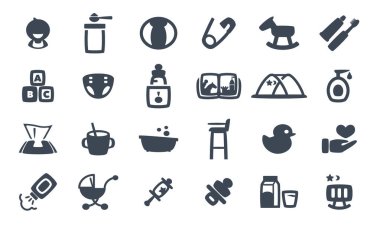 Bebek simgelerinin yer aldığı bir vektör dosyası koleksiyonu.