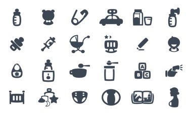 Bebek simgelerinin yer aldığı bir vektör dosyası koleksiyonu.