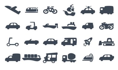 Bir vektör araç simgesi dosyası seti.