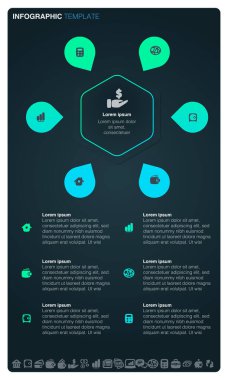 Karanlık kipte bilgi şablonunun vektör dosyası.