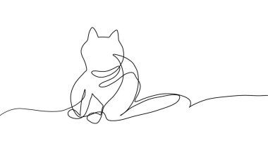 Bu tablet üzerine elle çizilmiş kedi resmi, yapay zeka kullanılmadan oluşturulmuş ve bir vektör dosyasına dönüştürülmüş sürekli bir çizgi karalaması..