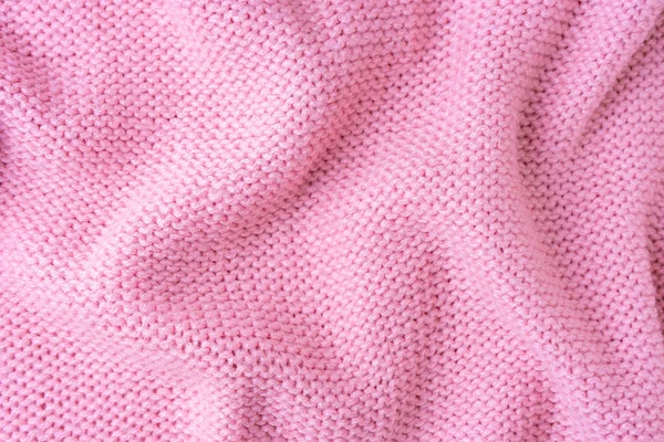 Закрыть Задний План Трикотажной Шерстяной Ткани Вискозной Пряжи Ярко Розовый — стоковое фото
