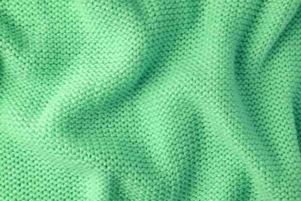 Close Background Knitted Wool Fabric Made Viscose Yarn Bright Green — Stock Photo, Image