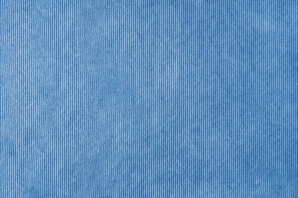 ベロアブルーの生地の質感の背景 上質なベルベットのテクスチャ生地 コーデュロイ家具繊維素材 デザインインテリア リッジ生地のテクスチャを閉じる — ストック写真