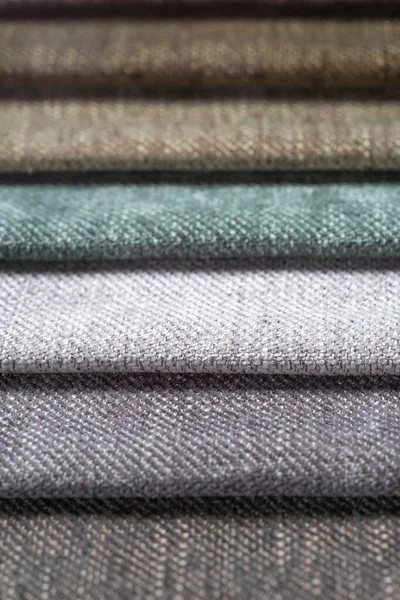 色彩艳丽的纺织品样品集 面料短袜 设置在不同的颜色选择 家具和室内装饰材料的各种色彩 织物纹理背景 — 图库照片