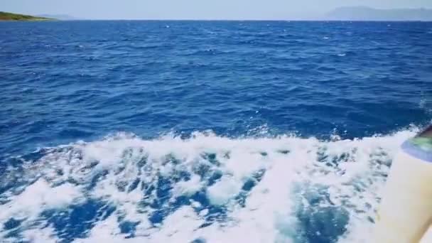 Sea Ocean Splash Waves Foam Speed Motor Boat Yacht Wake — Wideo stockowe