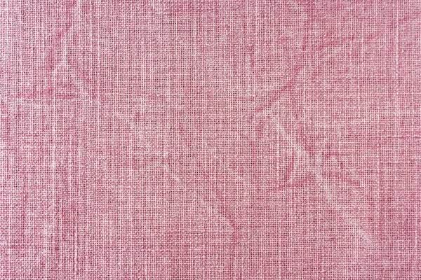 Natuurlijke Roze Linnen Textuur Achtergrond Vlas Doek Oppervlak Tafelkleed Bekleding — Stockfoto
