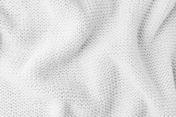 Close Background Knitted Wool Fabric Made Viscose Yarn White Color — Stock Photo, Image