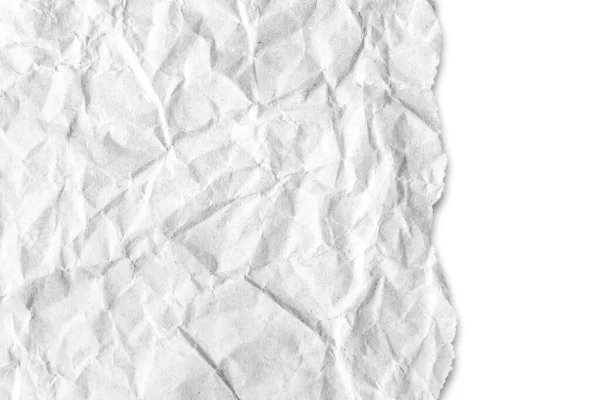 Textura Papel Blanco Arrugado Reciclado Con Borde Desgarrado Aislado Sobre —  Fotos de Stock