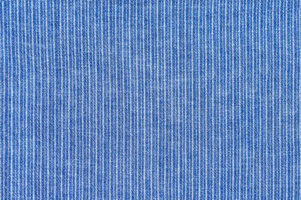 自然のリネンの質感を背景に 青と白のラインストライプパターンとコットン生地 テクスチャを閉じます カーテン 張りのための材料 — ストック写真