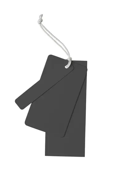 白い背景に隔離された空白の黒いペーパー ラベルか布の札のさまざまな形 価格タグ ブランド 情報のコピースペースを持つモックアップテンプレート ショッピング 販売コンセプト ブラックフライデーセール — ストック写真