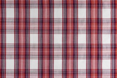 Kırmızı kareli kumaş, tartan desenli. Gömlek kumaşı, masa örtüsü kumaşı, keten kumaş, klasik İskoç şablonu. Arkaplan, duvar kağıdı, arkaplan.